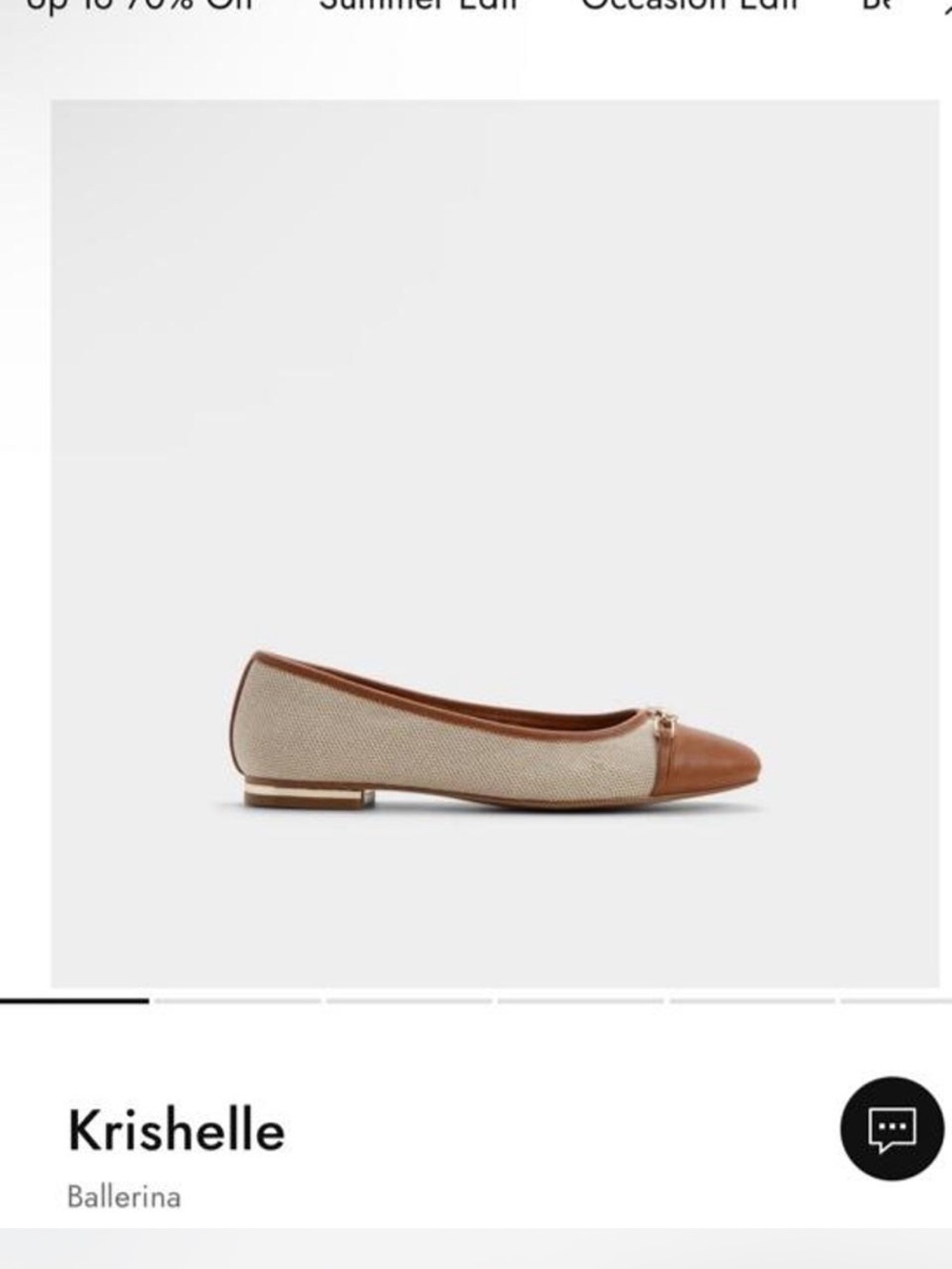 Aldo Krischelle Two-Tone Cream and Brown Ballet Flat
